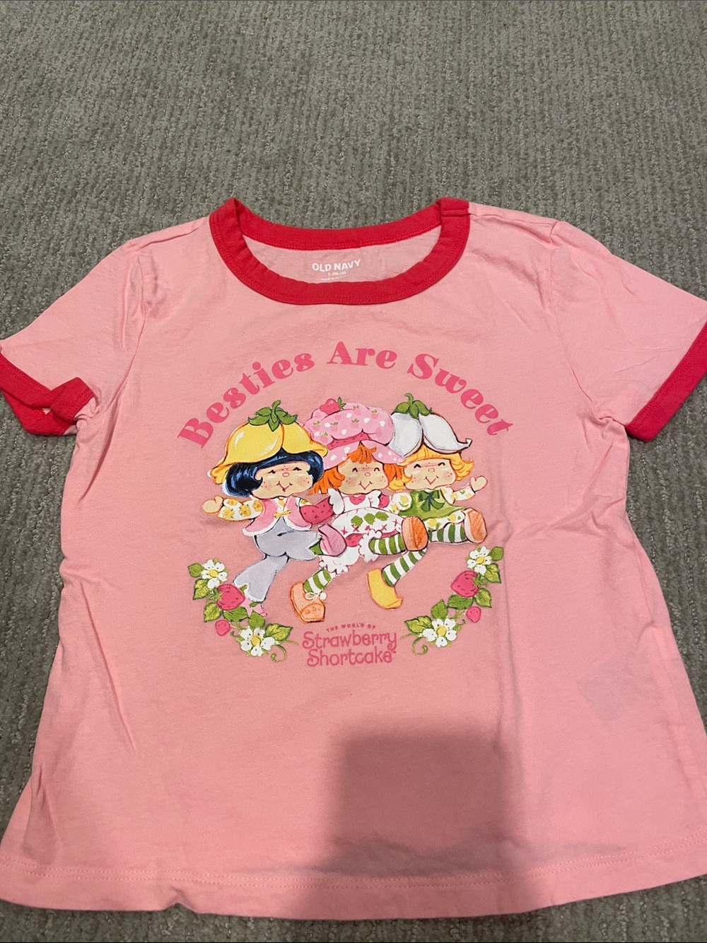 Old Navy Pink Short-Sleeve Strawberry Shortcake 'Besties Are Sweet' Graphic Tee